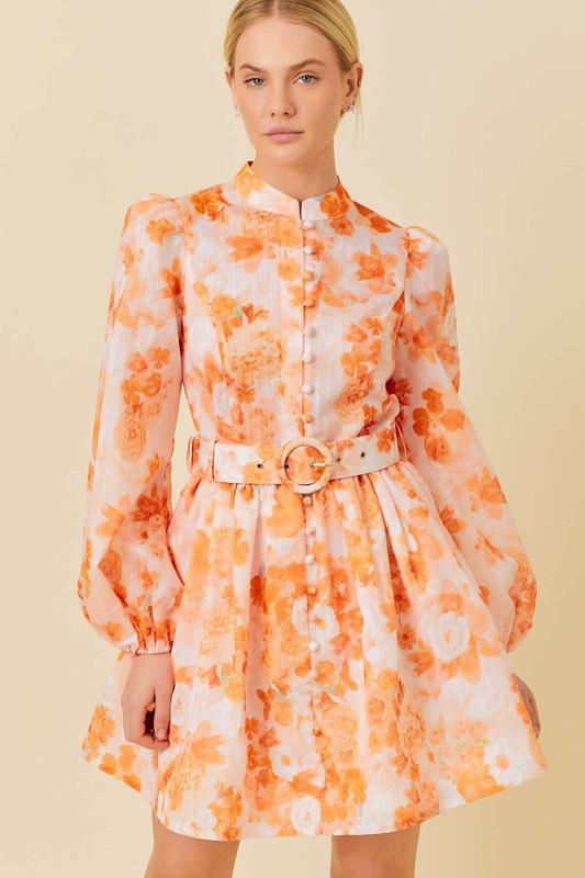 Dana Floral Bubble Sleeve Dress