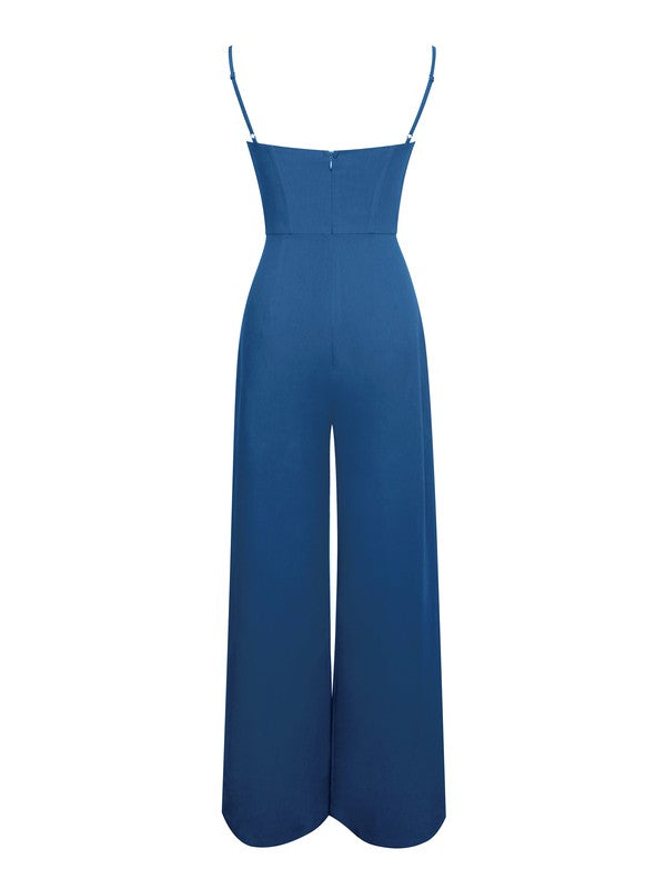 Corset wide leg jumpsuit.