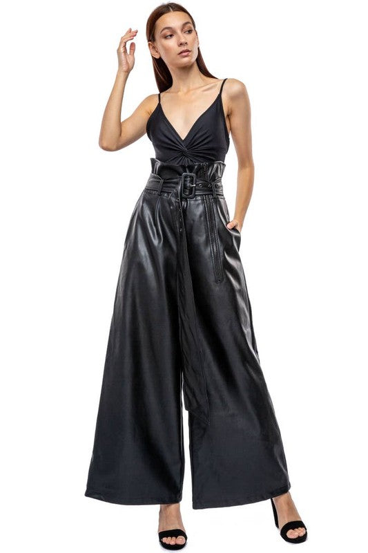 Maggie High Waist Vegan Leather Pants