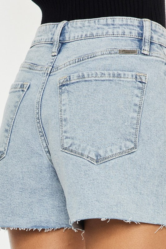 High Rise Crossover Jeans Shorts