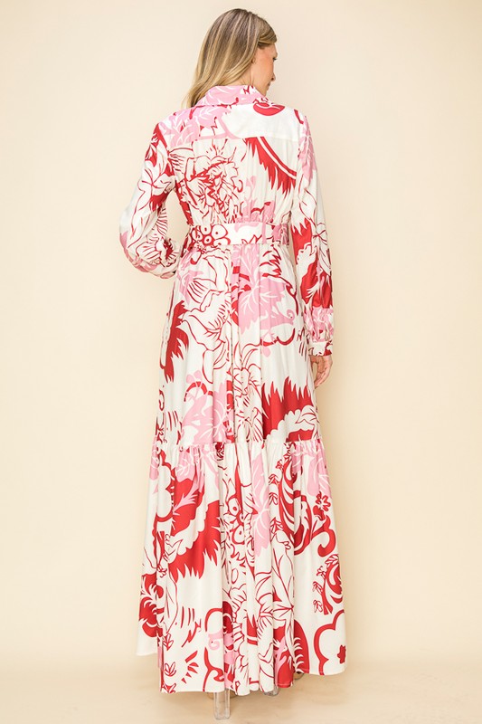 PRINTED MAXI DRESS WITH POCKETS