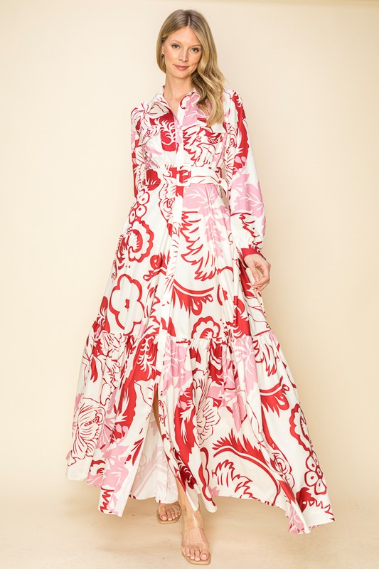 PRINTED MAXI DRESS WITH POCKETS