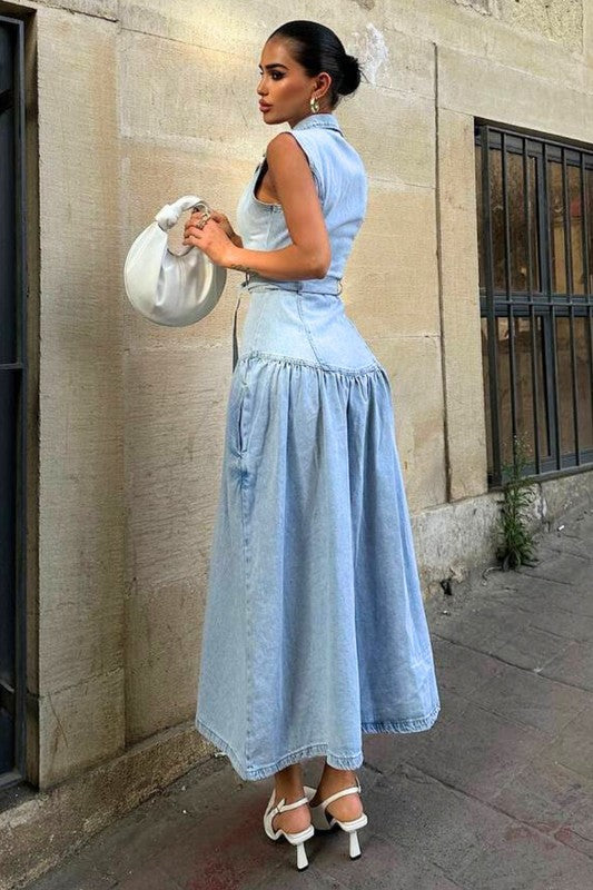 Lana Denim Maxi Dress