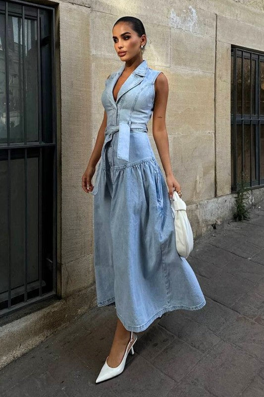 Lana Denim Maxi Dress