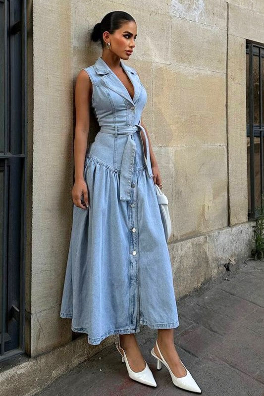 Lana Denim Maxi Dress