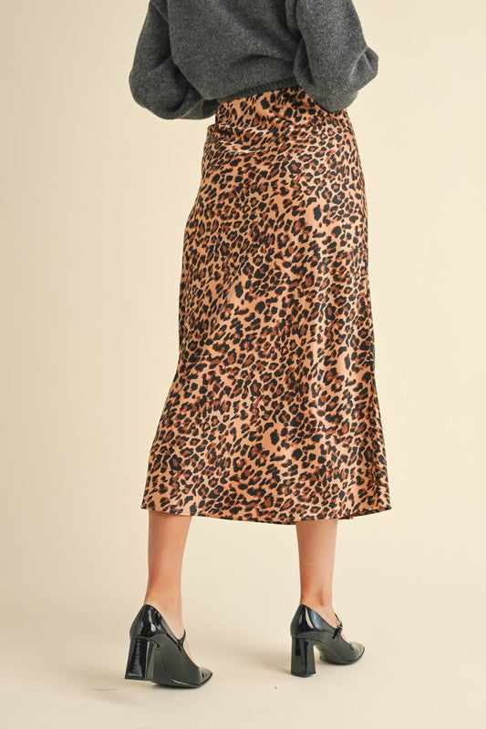 Tory LEOPARD MIDI SLIP SKIRT