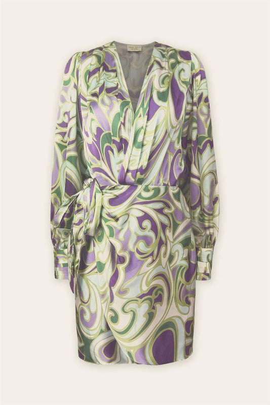 Nadia Mini Ruched Wrap Dress