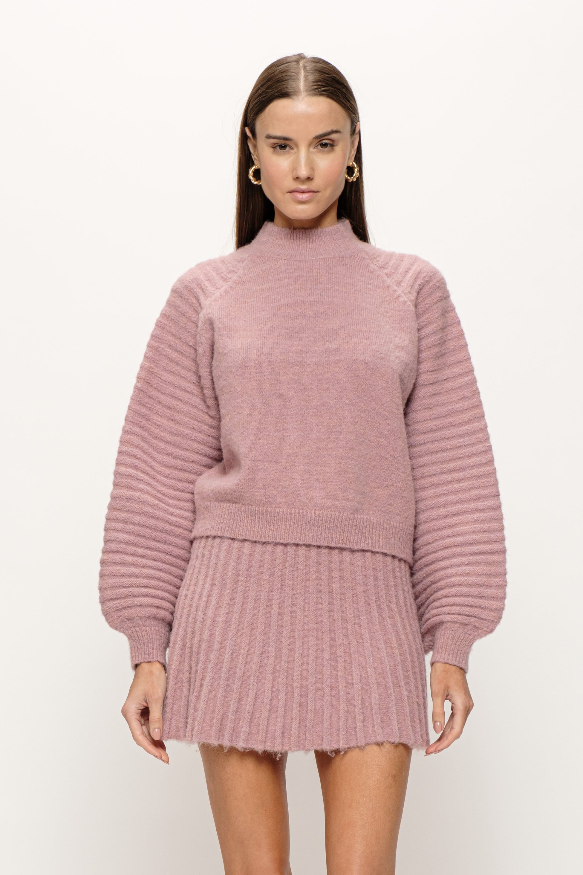 Pink BALLOON SLEEVE SWEATER