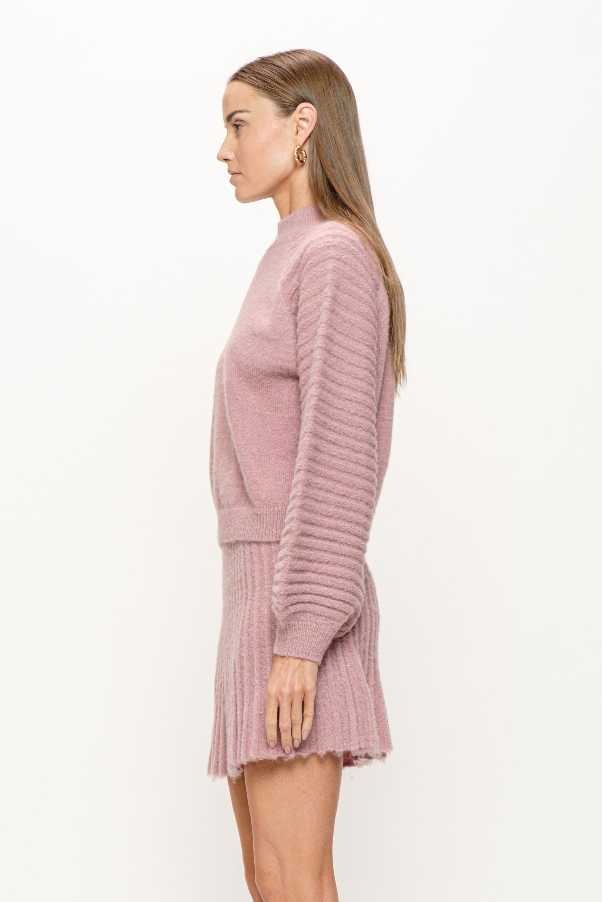 Pink BALLOON SLEEVE SWEATER