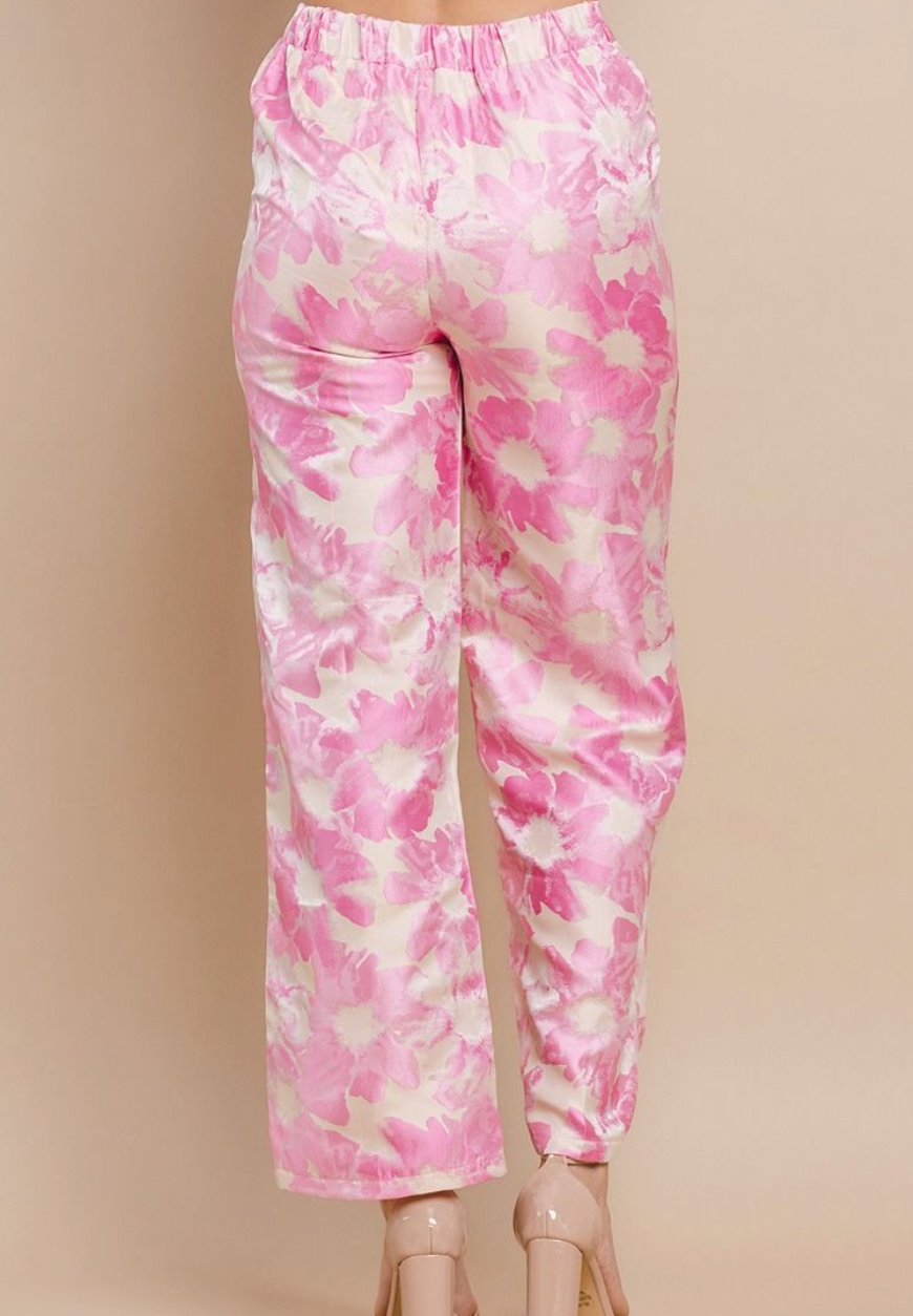 Full Length Floral Jacquard Pants