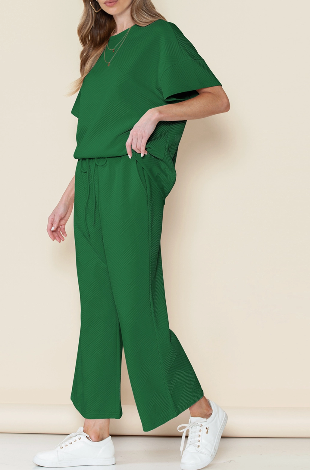 Loose Fit T Shirt and Drawstring Pants Loungwear