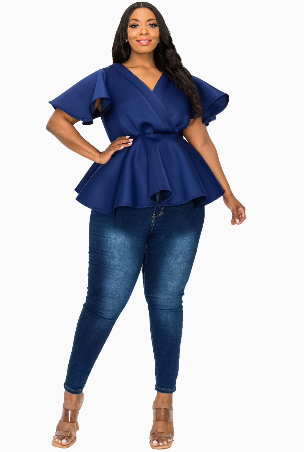 Jenna Peplum Top - Plus Size