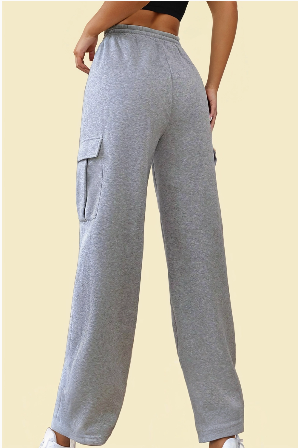 Drawstring Waist Cargo Sweatpants