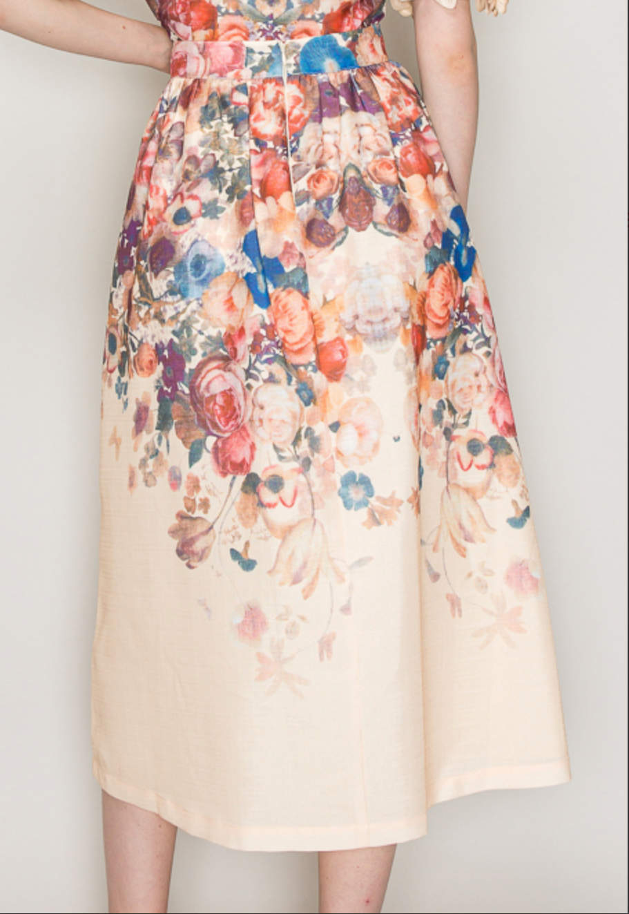 May High Waist Floral Print Midi Skirt