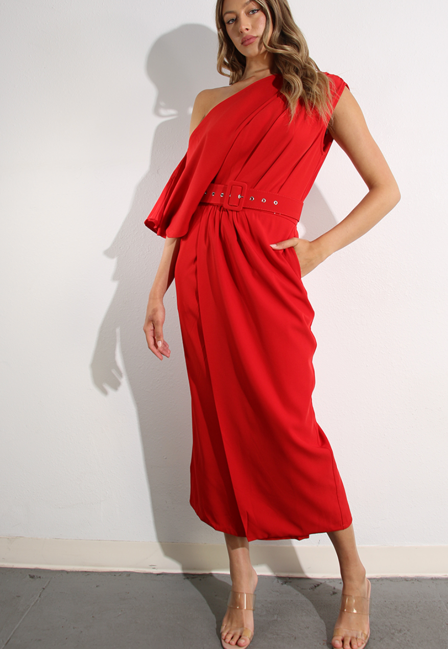 Diane Open Shoulder Midi Dress