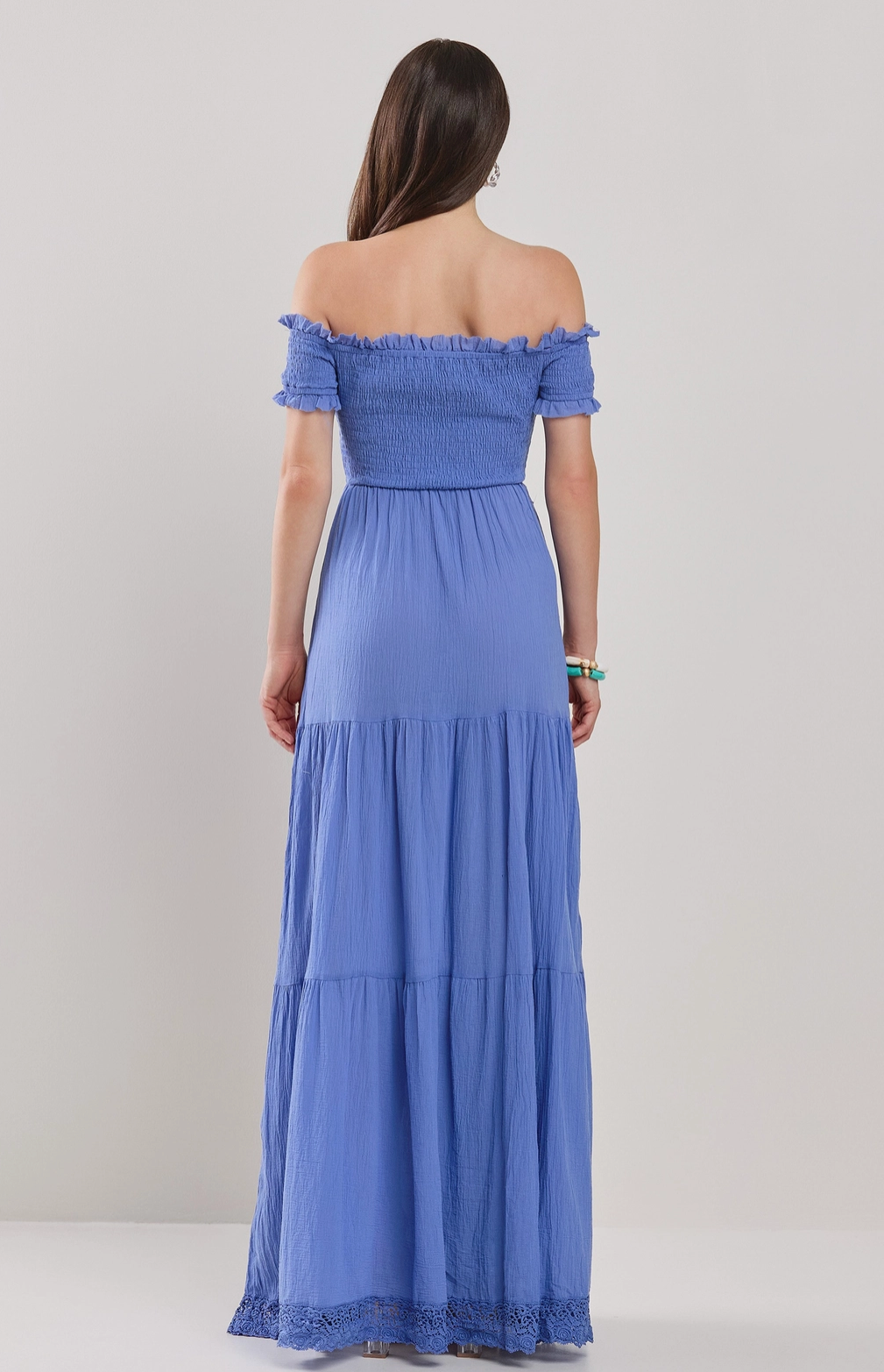 Rana Off Shoulder Ruched Maxi Dress