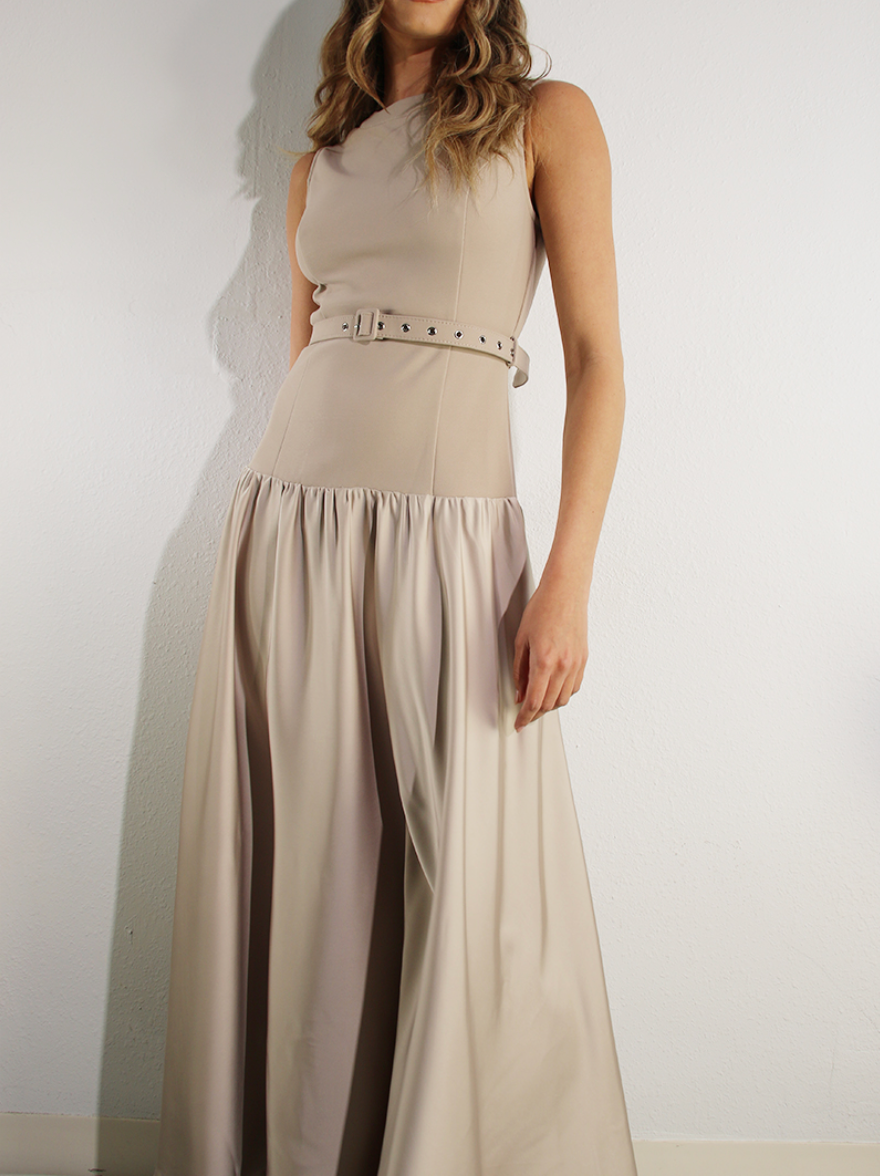 Julia Drop Waist belted Maxi Dress