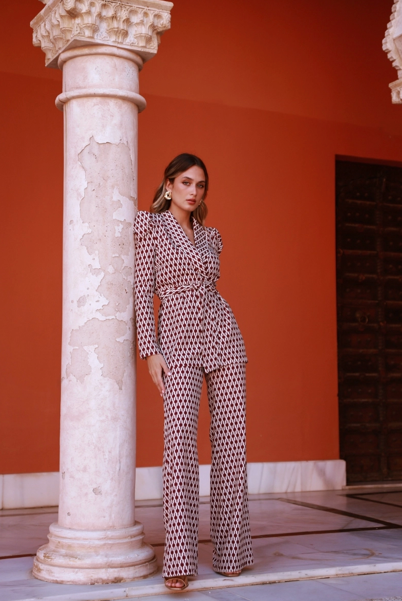 Gloria Crepe Printed Suit