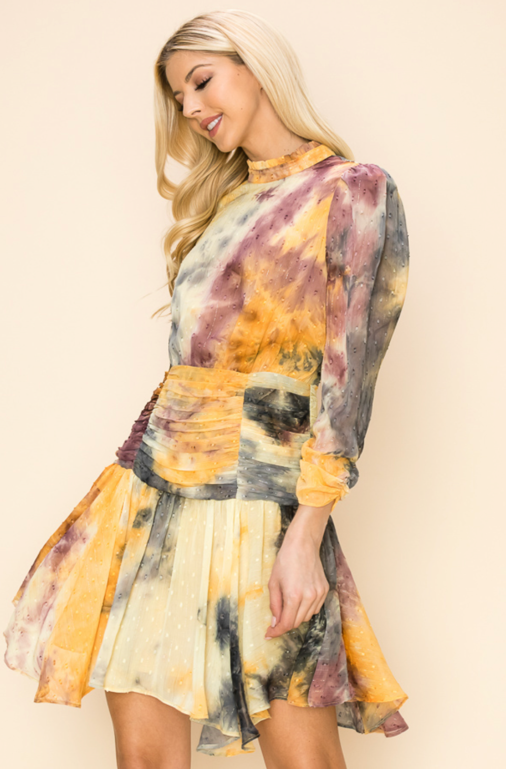 Nadine asymmetrical Tie-Dye Dress