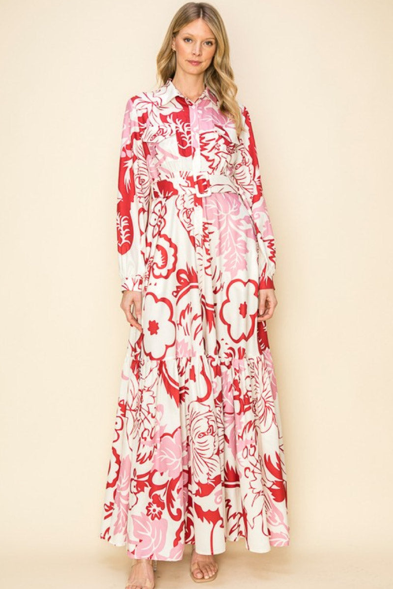 PRINTED MAXI DRESS WITH POCKETS